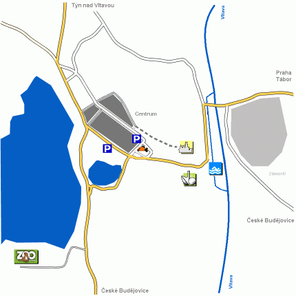 Mapa Hlubok� nad Vltavou