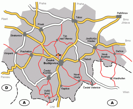 Mapa ji�n� �echy